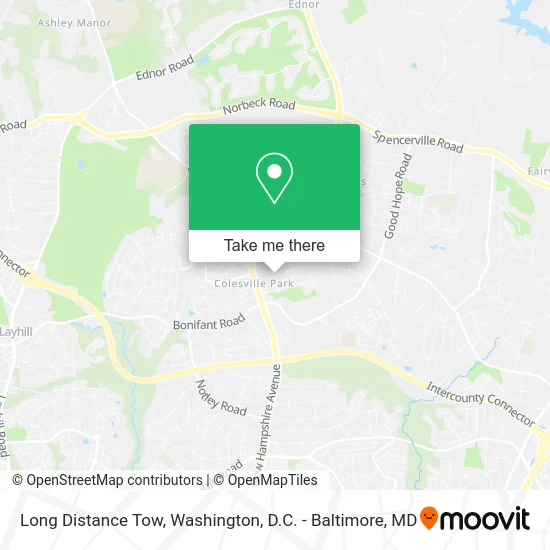 Long Distance Tow map