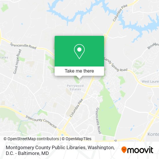 Mapa de Montgomery County Public Libraries