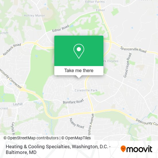 Heating & Cooling Specialties map