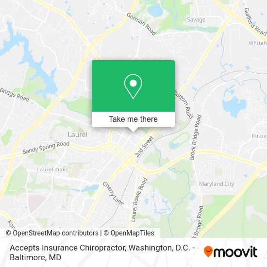 Accepts Insurance Chiropractor map