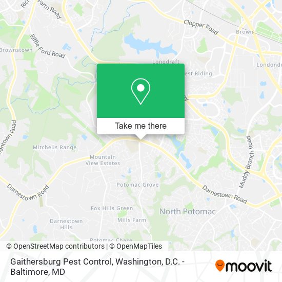 Gaithersburg Pest Control map