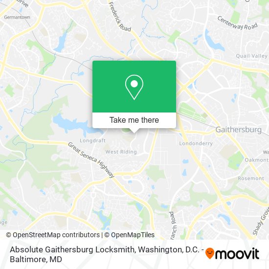 Absolute Gaithersburg Locksmith map