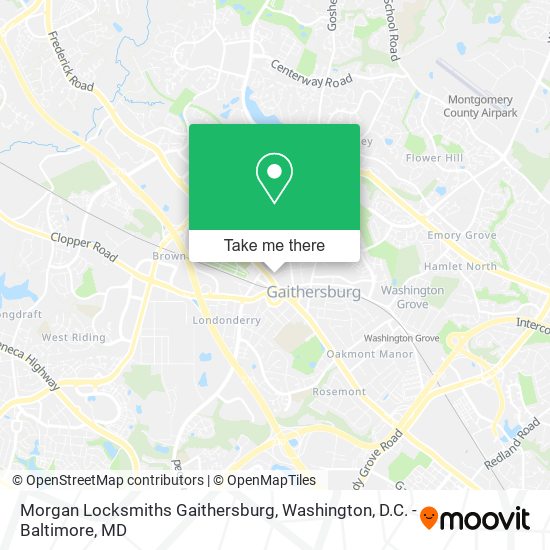 Mapa de Morgan Locksmiths Gaithersburg