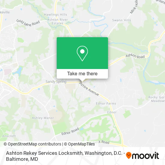 Ashton Rekey Services Locksmith map
