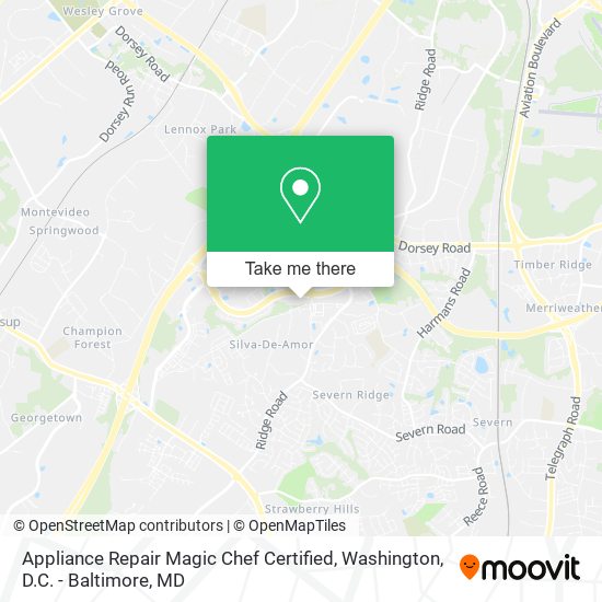Mapa de Appliance Repair Magic Chef Certified