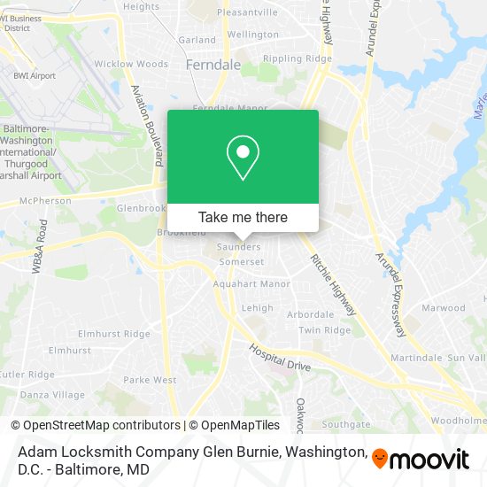 Adam Locksmith Company Glen Burnie map