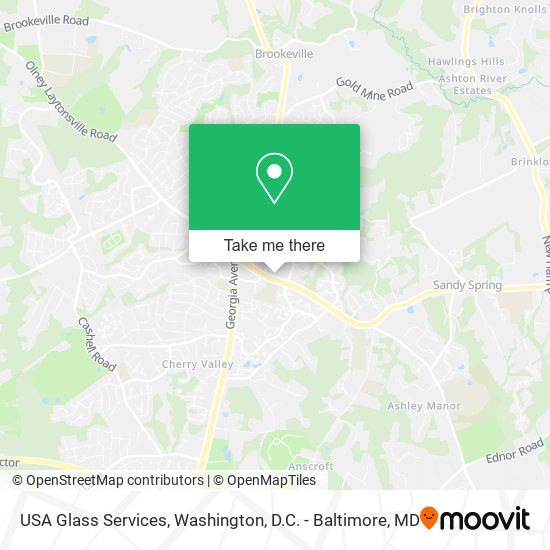 Mapa de USA Glass Services