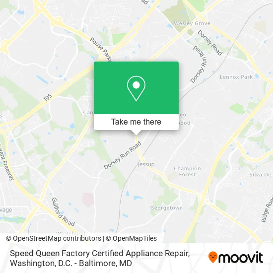 Mapa de Speed Queen Factory Certified Appliance Repair
