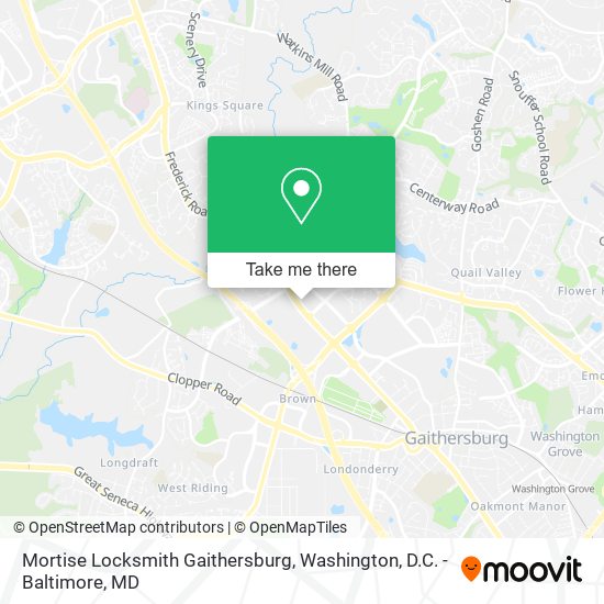 Mapa de Mortise Locksmith Gaithersburg