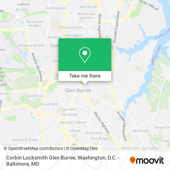 Corbin Locksmith Glen Burnie map
