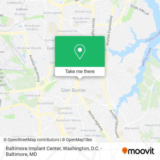 Baltimore Implant Center map