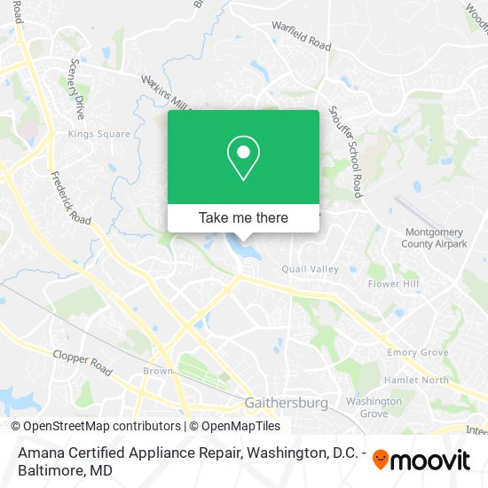 Amana Certified Appliance Repair map