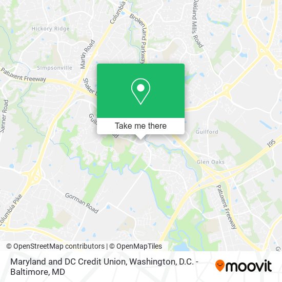 Maryland and DC Credit Union map