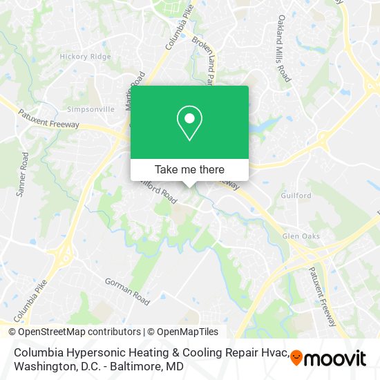 Mapa de Columbia Hypersonic Heating & Cooling Repair Hvac