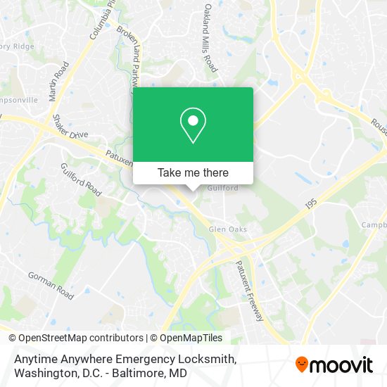 Anytime Anywhere Emergency Locksmith map