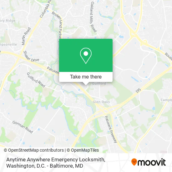 Mapa de Anytime Anywhere Emergency Locksmith