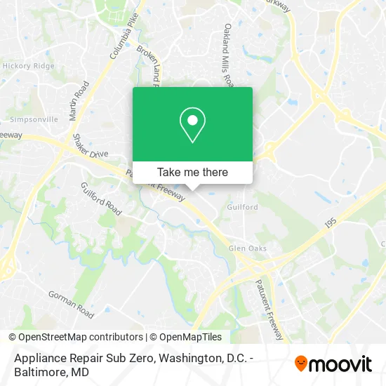 Mapa de Appliance Repair Sub Zero
