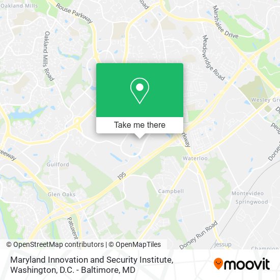 Maryland Innovation and Security Institute map