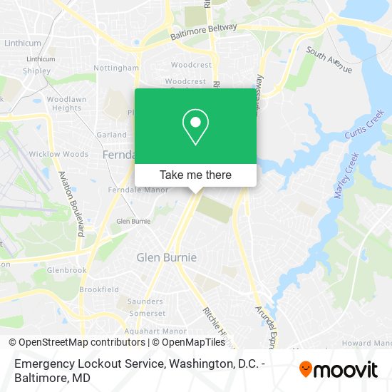 Mapa de Emergency Lockout Service