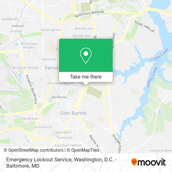 Emergency Lockout Service map