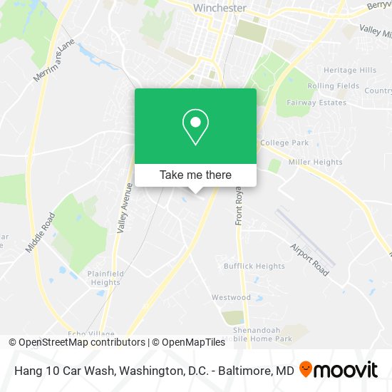 Mapa de Hang 10 Car Wash