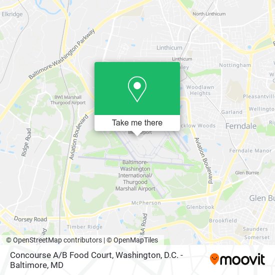 Concourse A/B Food Court map