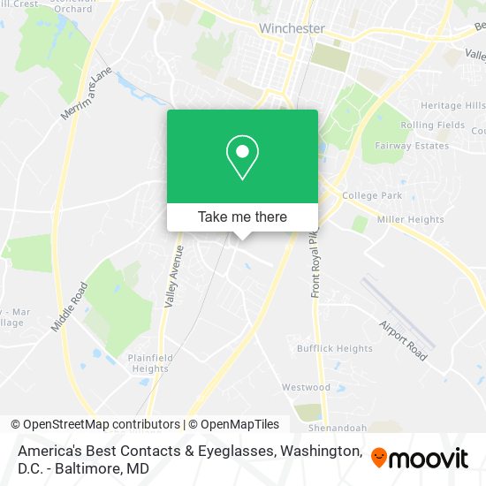 America's Best Contacts & Eyeglasses map