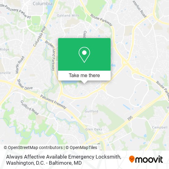 Always Affective Available Emergency Locksmith map