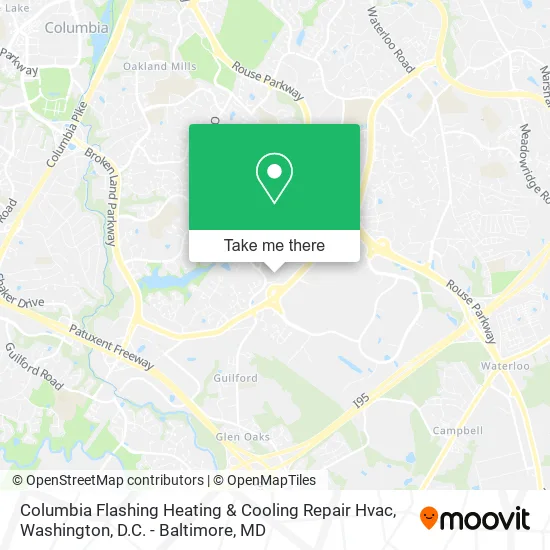 Mapa de Columbia Flashing Heating & Cooling Repair Hvac