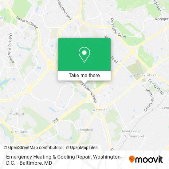 Emergency Heating & Cooling Repair map