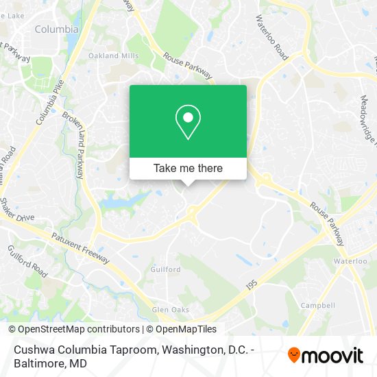 Cushwa Columbia Taproom map