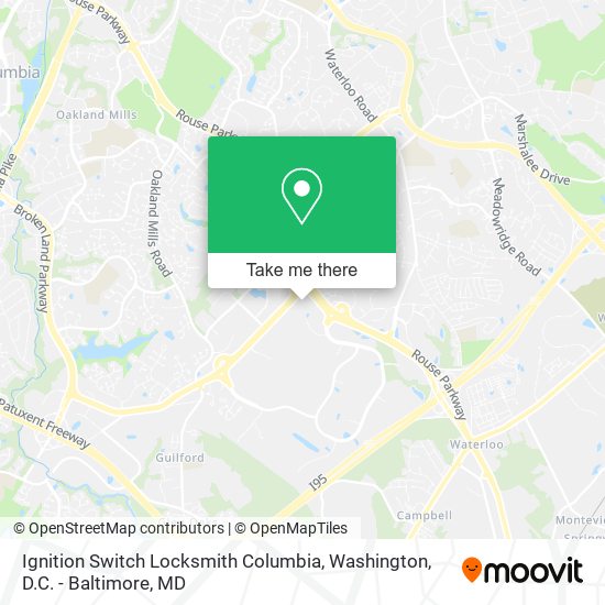 Ignition Switch Locksmith Columbia map