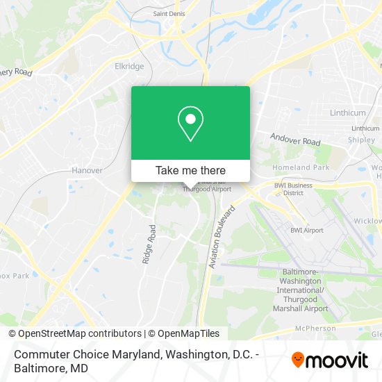 Mapa de Commuter Choice Maryland