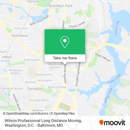 Wilson Professional Long Distance Moving map