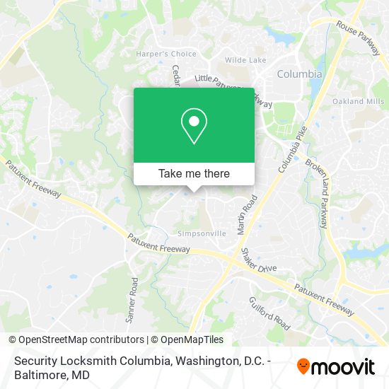 Mapa de Security Locksmith Columbia