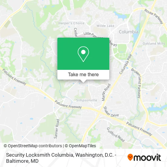 Mapa de Security Locksmith Columbia
