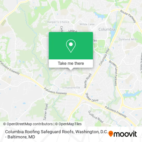 Mapa de Columbia Roofing Safeguard Roofs