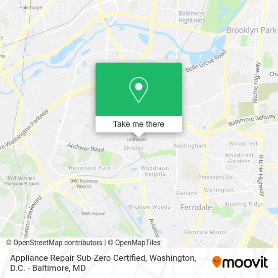 Appliance Repair Sub-Zero Certified map