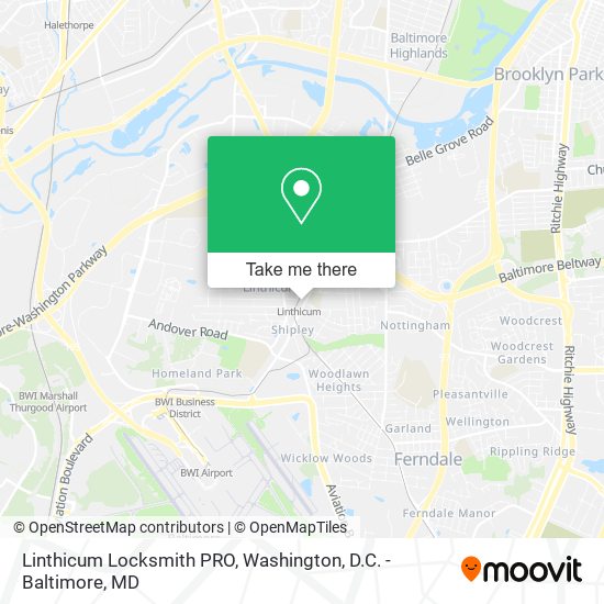 Mapa de Linthicum Locksmith PRO