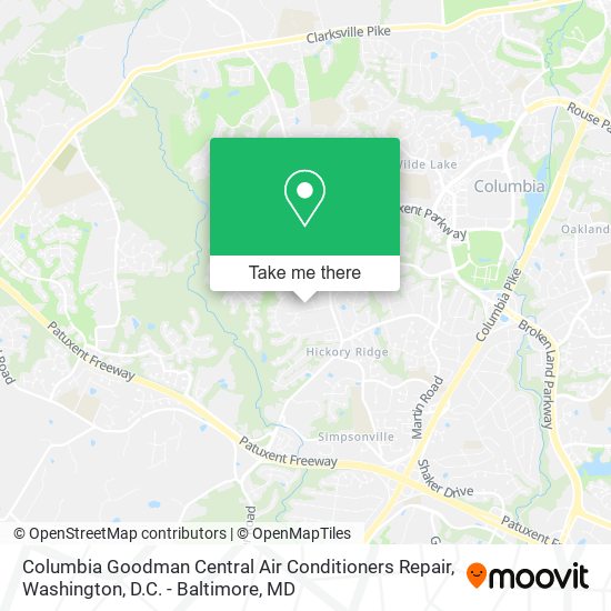 Columbia Goodman Central Air Conditioners Repair map
