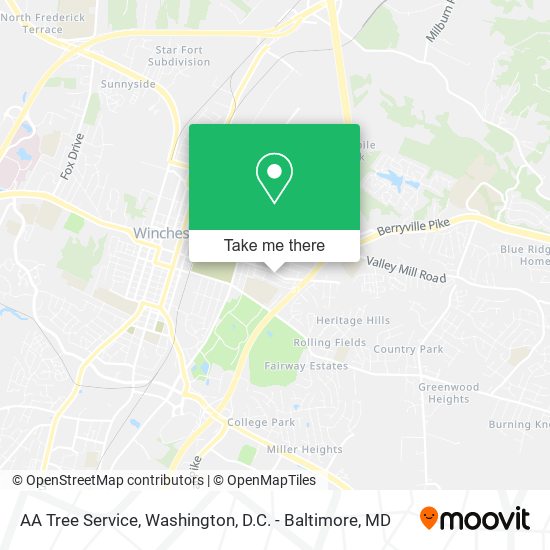 Mapa de AA Tree Service