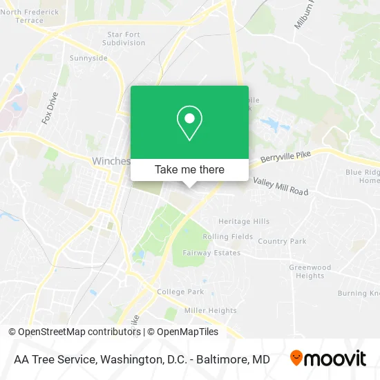 AA Tree Service map