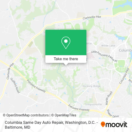 Columbia Same Day Auto Repair map