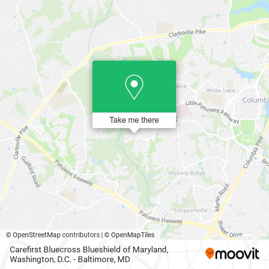 Carefirst Bluecross Blueshield of Maryland map