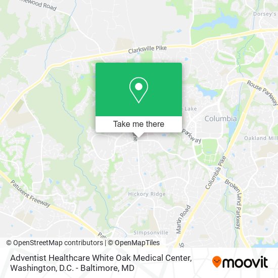 Adventist Healthcare White Oak Medical Center map