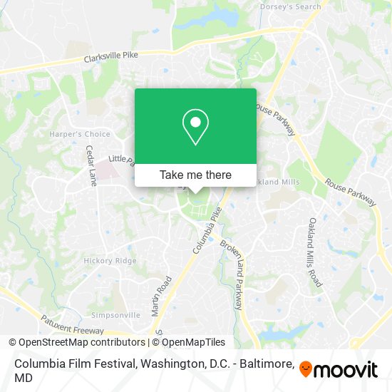 Columbia Film Festival map