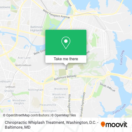 Chiropractic Whiplash Treatment map