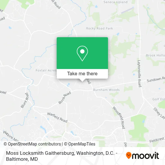 Moss Locksmith Gaithersburg map