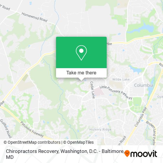 Chiropractors Recovery map