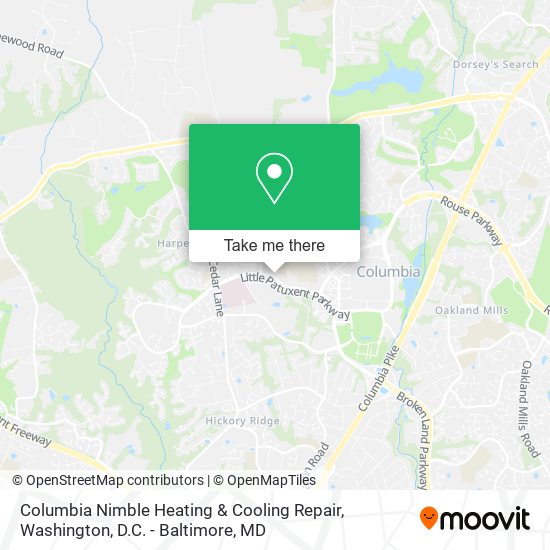 Columbia Nimble Heating & Cooling Repair map